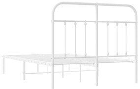 Estrutura de cama com cabeceira 120x200 cm metal branco