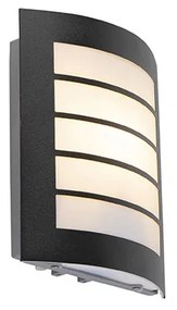 Candeeiro de parede exterior preto IP44 com sensor crepuscular - Miro Moderno