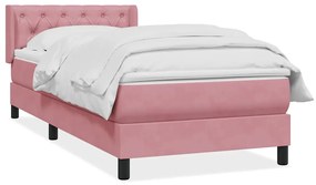 Cama com molas/colchão 80x220 cm veludo rosa