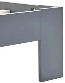 Estrutura de cama com cabeceira 160x200cm pinho maciço cinzento
