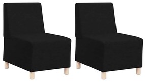 Cadeira de Sofá Cinza Claro 55 cm em Tecido 2 pcs Preto