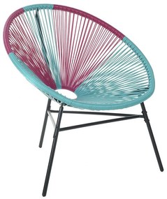 Cadeira de jardim em rattan rosa e azul ACAPULCO Beliani