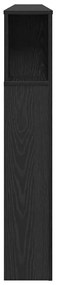 Cabeceira de Cômoda vidaXL em Carvalho Preto - 180x18.5x102.5 cm