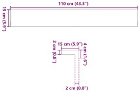 Soleiras da janela 2 pcs 110x15x2 cm carvalho castanho-claro