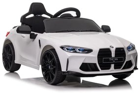 Carro elétrico Crianças BMW M4, 12V, música, banco de couro, pneus de borracha Branco