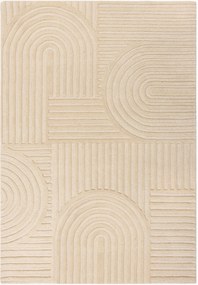 Tapete em lã artesanal com relevo Zen Garden