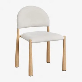Pack De 2 Cadeiras De Jantar Estofadas E Em Ferro Nagore Chenille Bege Creme - Sklum