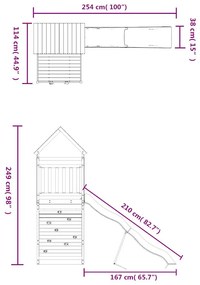 Conjunto de brincar p/ exterior madeira de pinho maciça