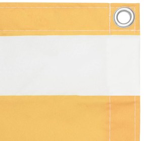 Tela de varanda 90x500 cm tecido Oxford branco e amarelo