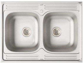 Armário de Cozinha vidaXL "Lucca" com Pias Duplas em Carvalho Artesana