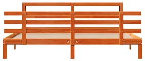 Estrutura cama c/ cabeceira 180x200cm pinho maciço castanho-mel