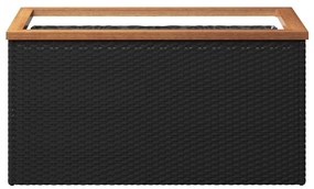 Vaso/floreira 80x40x40 cm vime PE preto