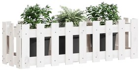 Canteiro elevado design cerca 100x30x30 cm pinho maciço branco