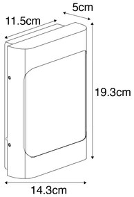 Candeeiro de Parede Exterior Design Preto com LED IP44 e Sensor Crepuscular - Khuvan