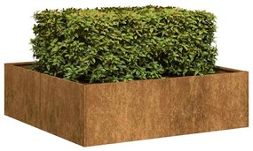 vidaXL Floreira enferrujada 100x100x30 cm aço resistente