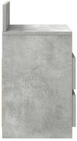 Mesa de cabeceira com 2 gavetas 40x33x60 cm cinzento cimento