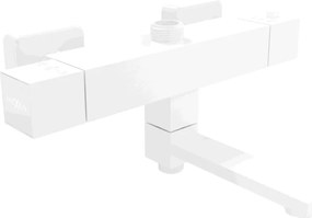 Mexen Cube misturadora termostática de banheira e duche, branca - 77910-20