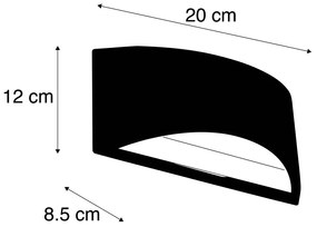 LED Candeeiro de Parede Inteligente Branco 20 cm c/ Wifi G9 - Tum Moderno