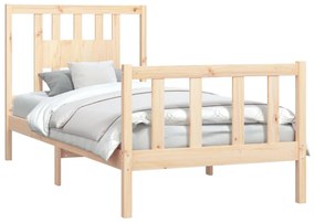 Estrutura de cama com cabeceira 100x200 cm pinho maciço