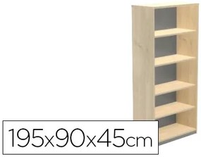 Armário Rocada com Cinco Estantes Serie Store 195x90x45 cm Acabamento aa01 Faia/faia