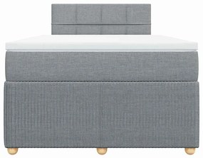 Cama com molas/colchão 120x200 cm tecido cinza-claro