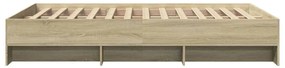Estrutura de cama 135x190 cm derivados madeira carvalho sonoma