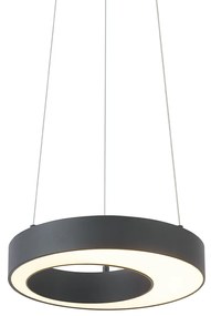 LED Candeeiro suspenso moderno preto 35cm regulável em 3 níveis - Organici Moderno