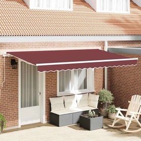 Toldo Retrátil Manual Vermelho bordô e Branco