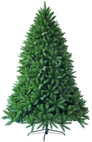 Árvore de Natal de 2,25 m sem iluminação com 1968 ramos artificial com base metálica resistente Verde