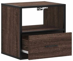 Mesa de cabeceira de parede 40x31x39,5 cm carvalho castanho