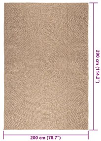 Tapete ZIZUR 200x290 cm aspeto de juta interior e exterior