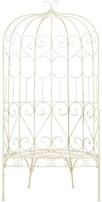 Banco de jardim 95 cm ferro antigo branco
