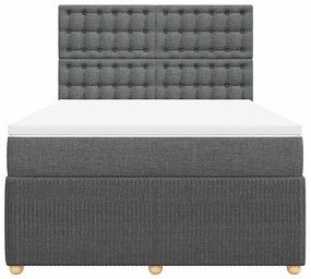 Cama com molas/colchão 140x200 cm tecido cinzento-escuro