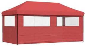 Tenda para festas pop-up dobrável com 3 paredes laterais bordô