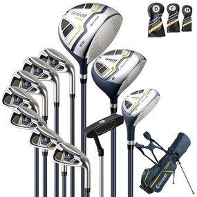 Conjunto completo de equipamentos de golfe de 15 peças para iniciantes e profissionais - Azul