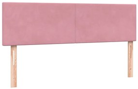 Cama com molas/colchão 140x210 cm veludo Rosa