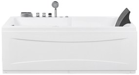 Banheira de hidromassagem versão à direita em acrílico branco 169 x 81 cm ARTEMISA Beliani