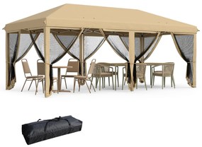Tenda para Festas 6x3 m Tenda de Jardim com 6 Mosquiteiros Bolsa de Tr