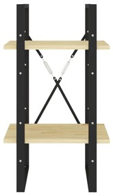 Estante com 2 prateleiras 40x30x70 cm pinho maciço castanho