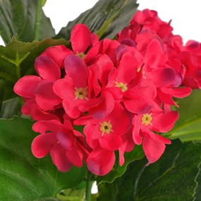 Planta hortênsia artificial com vaso 60 cm vermelha
