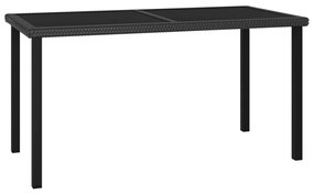 315115 vidaXL Mesa de jantar jardim 140x70x73 cm vime PE preto
