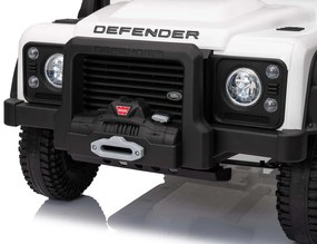 Jipe elétrico para crianças Land Rover Defender 110 SVX 12V, 4X4, luzes LED, bateria de lítio, licença ORIGINAL Branco