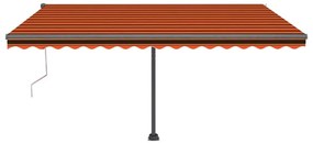 Toldo automático independente 450x300 cm laranja e castanho