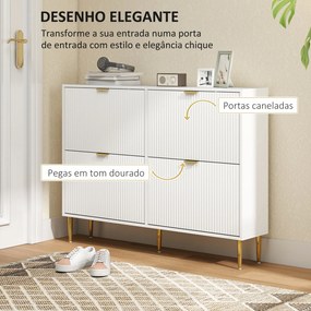 Sapateira Estreita Sapateira para Entrada com Prateleiras Ajustáveis para 20 Pares de Sapatos 105x24x91,5 cm Branco