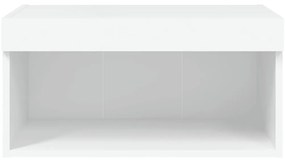 Móvel de TV com luzes LED 60x30x30 cm branco