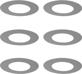 Conjunto de 6 Anéis de Acabamento em Aço Inoxidável para Focos Embutidos 7,5 - 13 cm - Spacer