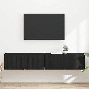 vidaXL Armário de TV de Parede 2 pcs Preto 60 x 31 x 29.5 cm