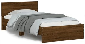 vidaXL Cama sem colchão com cabeceira 100x200 cm carvalho castanho