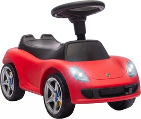 AIYAPLAY Carro sem Pedais para Crianças 18-36 Meses com Licença Porsche, 2 Faróis, Buzina e Som de Arranque, 63x28,5x38 cm, Vermelho | Aosom Portugal