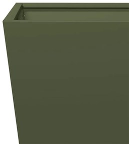 Vaso/floreira de jardim 40x40x40 cm aço verde azeitona